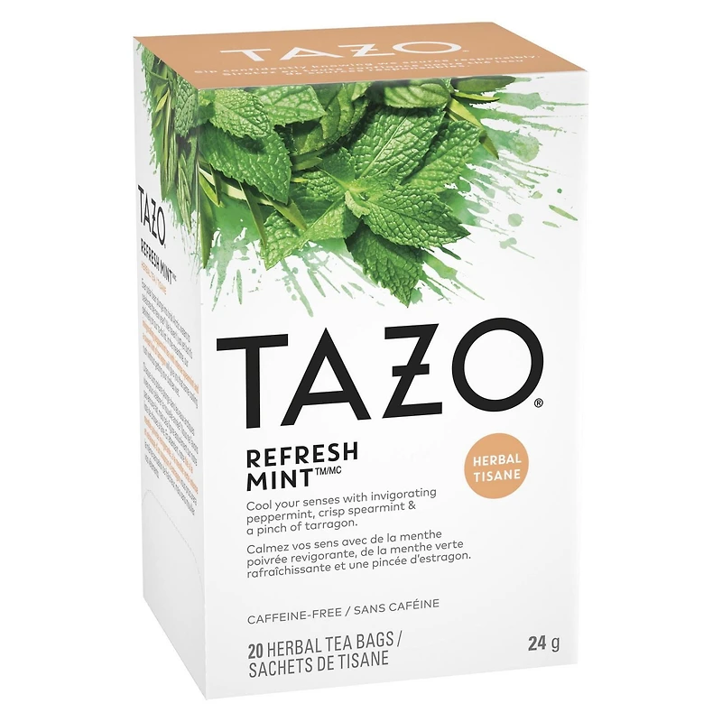 Tazo Refresh Mint Herbal Tea, Pack of 20
