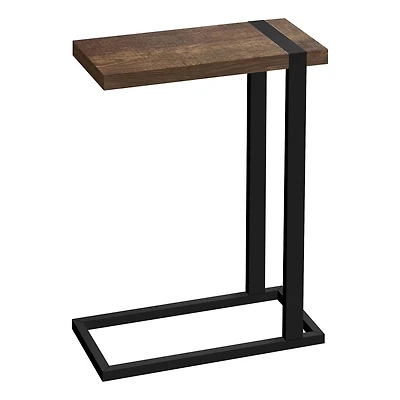 Monarch Specialties Accent Table, C-shaped, End, Side, Snack, Living Room, Bedroom, Metal, Laminate, Brown, Black, Contemporary, Modern