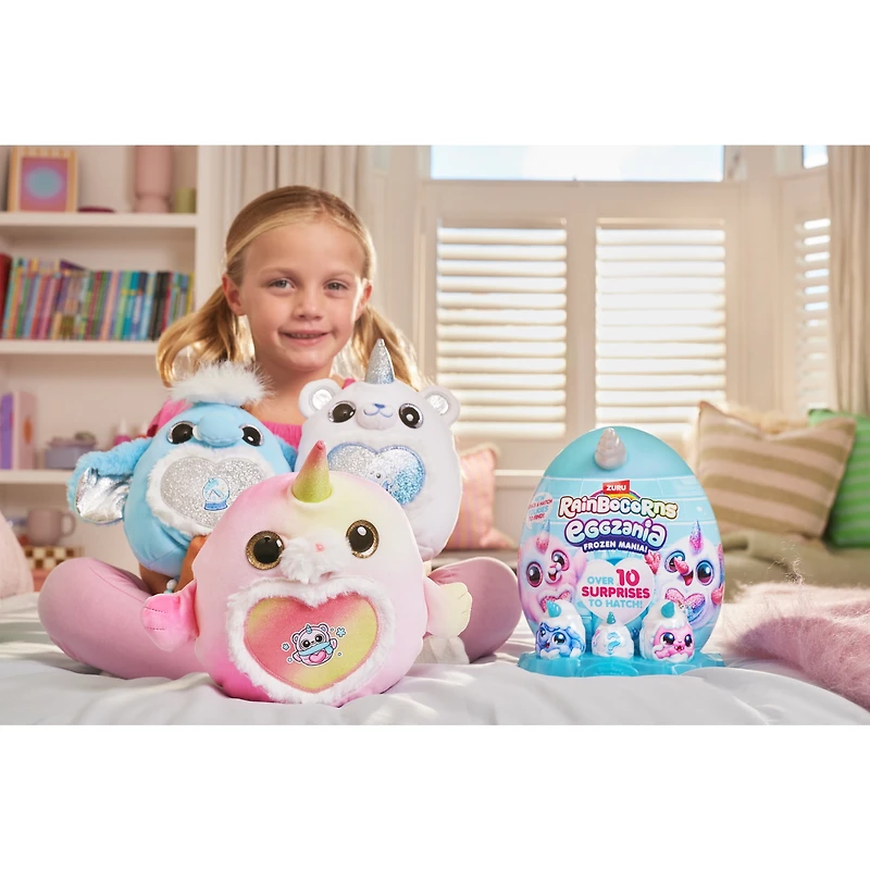 Rainbocorns Eggzania Frozencorn Mania de ZURU, Peluche de collection pour filles 3 ans et plus