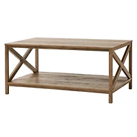 Mainstays Farmhouse Coffee Table, Rustic Weathered Oak