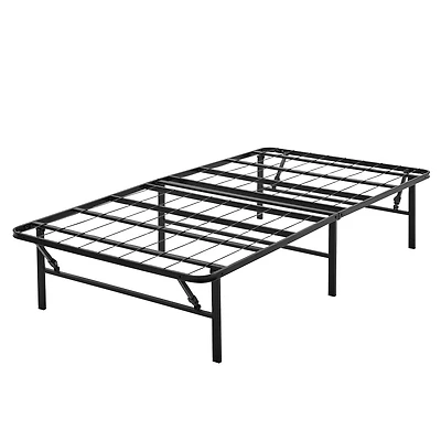 Mainstays 14" High Profile Foldable Steel Twin XL Platform Bed Frame, No Box Spring Needed, Black