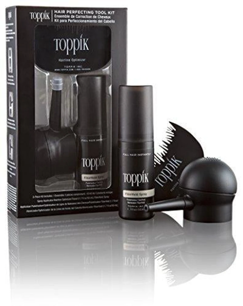 Trousse d’outils Toppik avec applicateur en vaporisateur, optimiseur de ligne capillaire et vaporisateur FiberHold, ensemble de 3 pièces, 50 ml