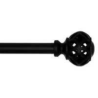 Mainstays 1/2" Black Filagree Knob Adjustable Curtain Rod Set, 48"-84"