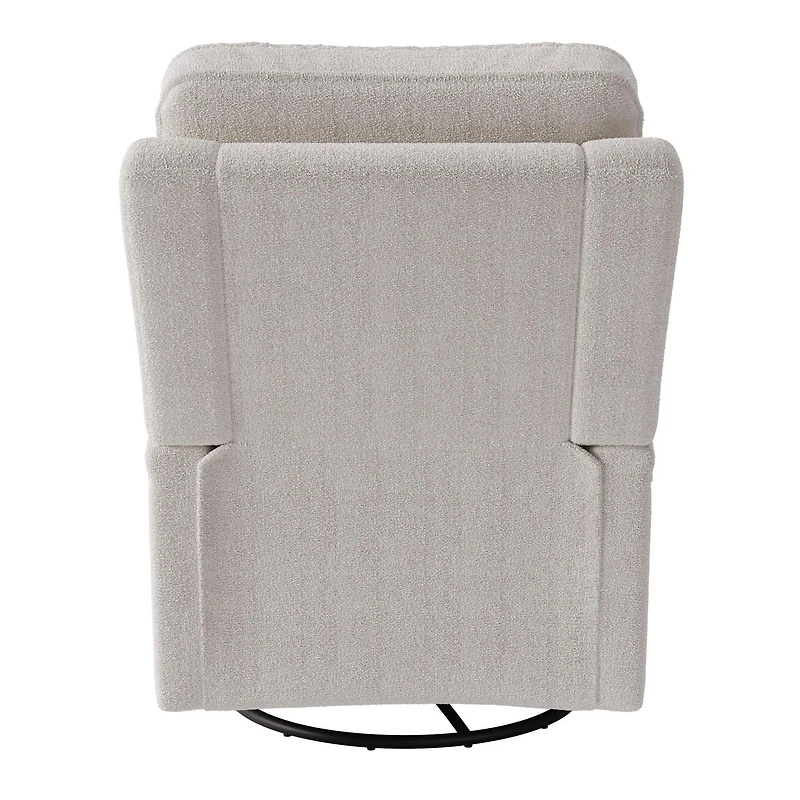 Fauteuil inclinable manuel pivotant CorLiving Jasmine en tissu bouclé blanc, rembourré et moelleux