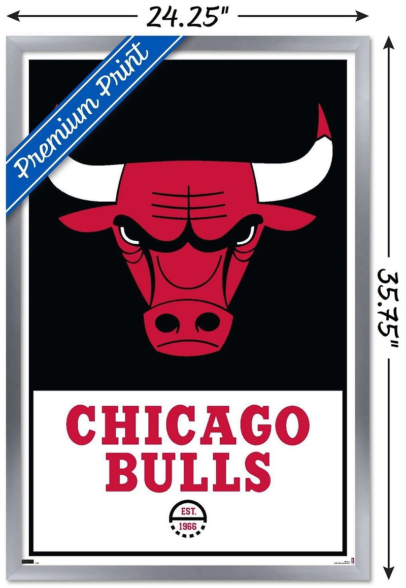 NBA Chicago Bulls - Logo 21 Wall Poster, 22.375" x 34" Framed