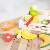 Melissa & Doug Cutting Fruit Set - Wooden Play Food Kitchen Accessory, Multi, Cutting Fruit Set