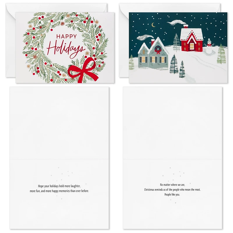 Boîte de cartes variées de Noël, Hallmark, des fêtes douces (paquet de 20 cartes et enveloppes)