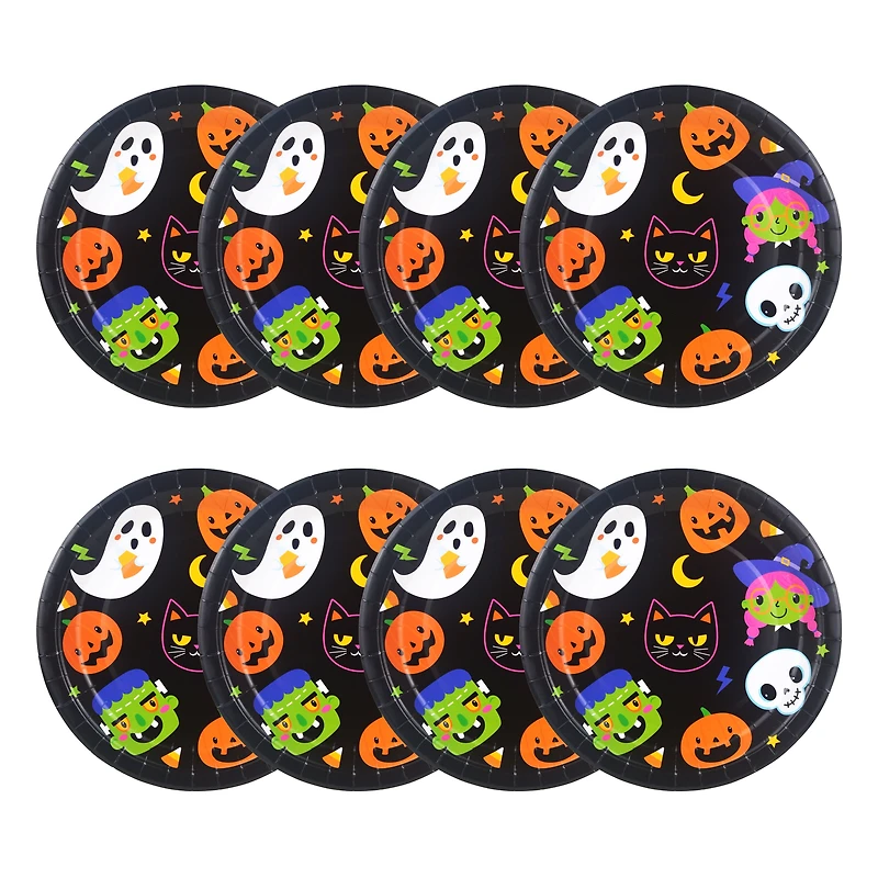 Assiettes en carton multicolores pour l'Halloween, 23 cm, 8 unités, Way to Celebration