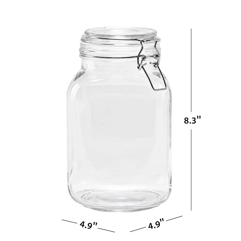 Conteneurs de stockage alimentaire Mainstays pour cuisine, pot en verre transparent de 67 onces avec couvercle verrouillable Joint hermétique Volume 8.5cups/2L