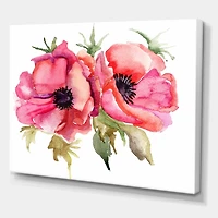 Designart Fleurs de pavot stylisées Art mural sur toile