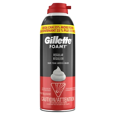 Mousse à raser pour hommes Gillette Foamy originale, parfum Original, 507g (14,9oz) 422G