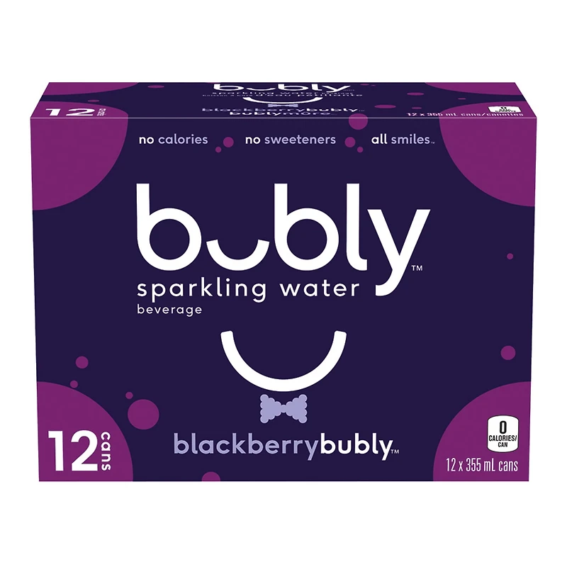 Bubly Blackberry Sparkling Water 12 x 355mL, Cans, 12x355ml
