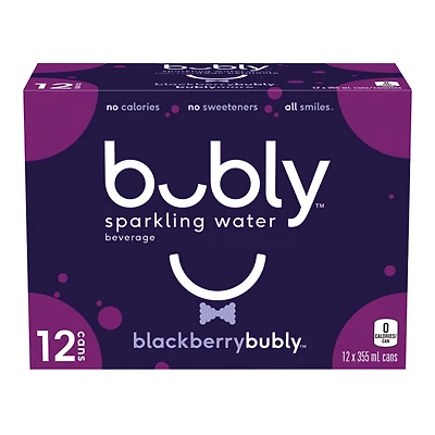 Bubly Blackberry Sparkling Water 12 x 355mL, Cans, 12x355ml