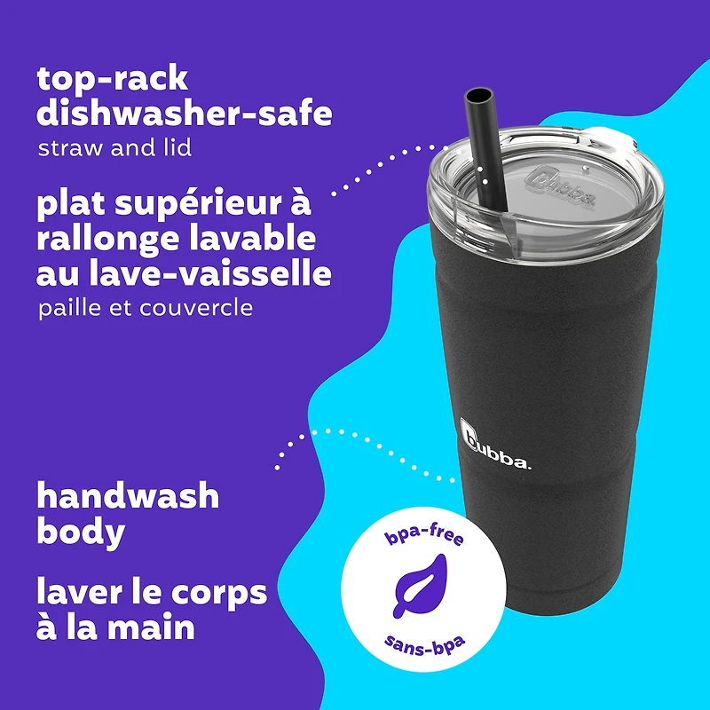 Gobelet bubba Envy S, acier inoxydable isolé, 709 ml (24 oz), couvercle avec paille, réglisse