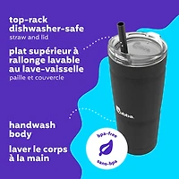 Gobelet bubba Envy S, acier inoxydable isolé, 709 ml (24 oz), couvercle avec paille, réglisse