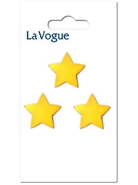 La Vogue 16 mm Shank Button - Yellow Stars