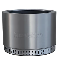 Foyer à bois sans fumée en acier inoxydable de 19,5 po Muskoka avec housse protectrice Foyer à bois sans fumée de 19,5 po