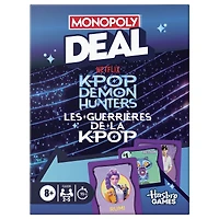 Monopoly Deal : Les Guerrières de la K-pop, jeu de cartes, 15 min., jeu familial pour enfants et ados, dès 8 ans