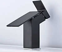 DROP Bath and Kitchen DR091006 Robinet pour lavabo de salle de bain avec forme carrée en couleur noir de la série Haven