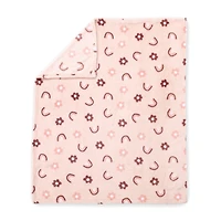 Couverture bébé George Baby en flanelle arc-en-ciel rose poudré 76 x 91 cm