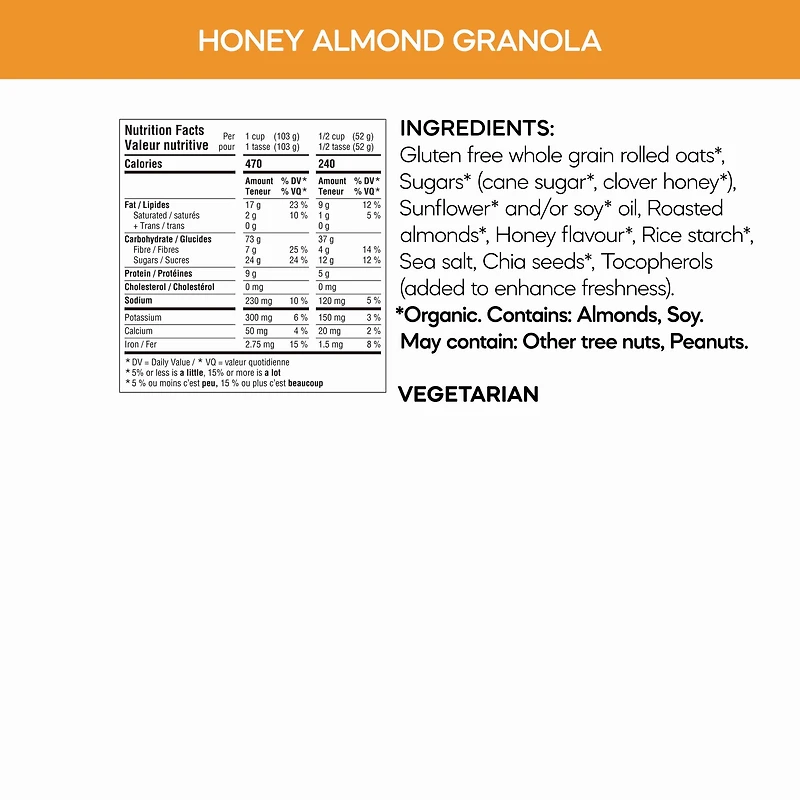 Nature's Path Granola croquantes miel et amandes 312g