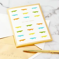 Carte de fête Signature en relief – Paper Wonder de Hallmark (Teckel, « All day happy »)