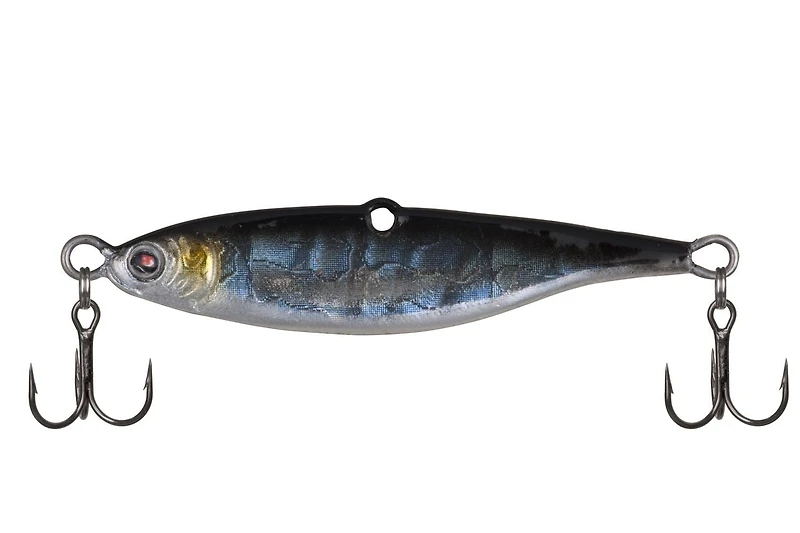 Berkley BHBVB-028-NSH Vibrato Jigging Bait, Slow Flutter on Fall, Enchanced Cosmetics, 2 5/8", 1oz, Two Treble Hooks Nat. Shiner