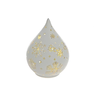 Support En Verre À Led En Forme De Larme (Flocons De Neige) (Blanc) - Lot De 2