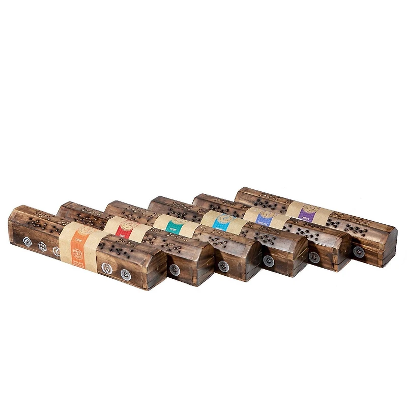 Chakra Chance Porte-Encens Bâton En Bois (Asstd) - Set of 7