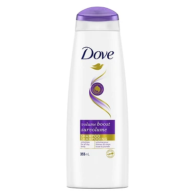 Shampooing pour cheveux plats Dove Réparation des cheveux abîmés Survolume des cheveux plus épais et plus volumineux 355 ml Survolume, 355 ml