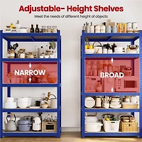 Fullfurnique 71″ Height Metal Storage Rack with Adjustable Shelves, Blue