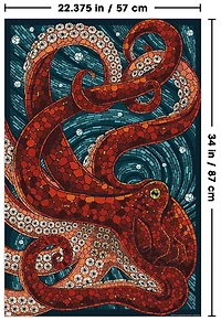 Presse à lanternes – Yachats, Oregon, mosaïque de poulpes