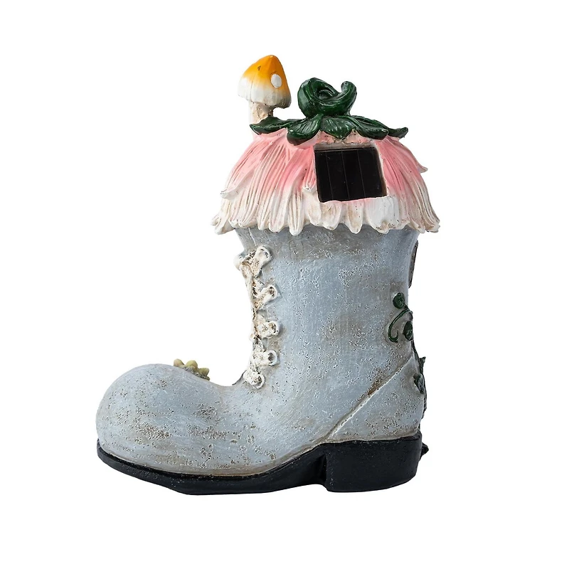 HOMETRENDS GARDEN STATUES - PINK/GREY BOOT
