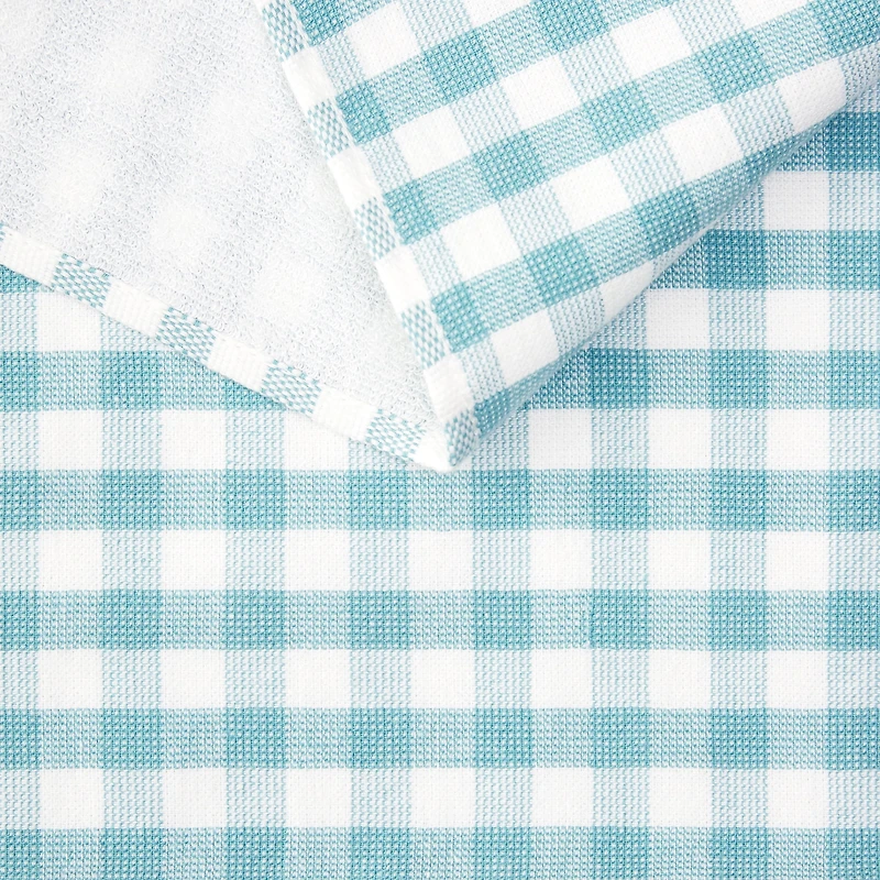 Hometrends Yarn Dyed Gingham 1-Piece 100% Cotton Kitchen Towel, Aquarelle, 16"x26"