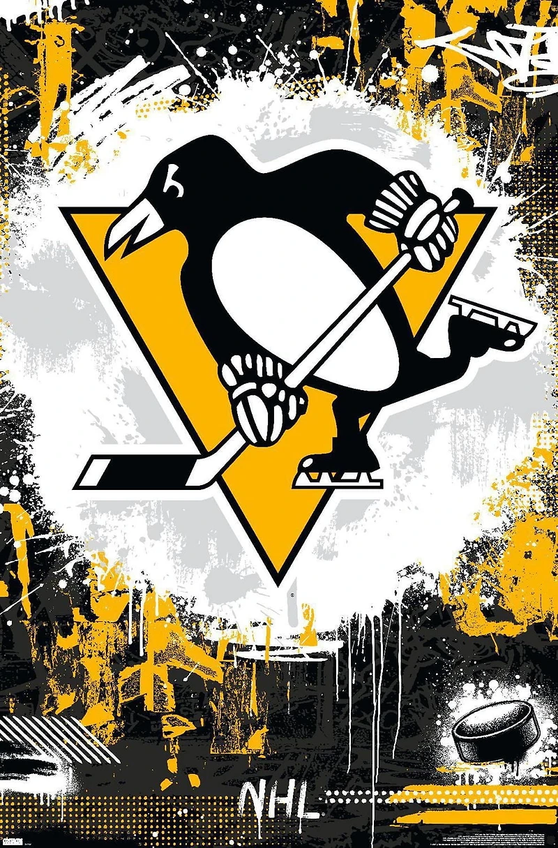NHL Pittsburgh Penguins - Maximalist Logo 23 Wall Poster, 22.375" x 34"