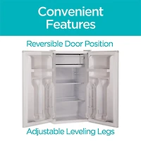 Black + Decker BCRK32W Compact Refrigerator Energy Star Single Door Mini Fridge with Freezer, 3.2 Cubic Ft., White