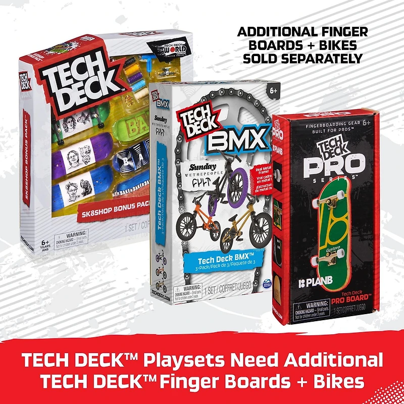 Tech Deck, Speedway Hop, X-Connect Park Creator, Customizable and Buildable Ramp Set with Exclusive Fingerboard, Kids Toy for Ages 6 and up