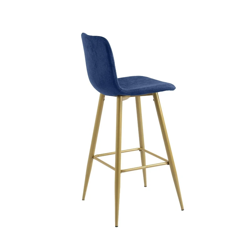Homylin Modern Counter Height Bar Stools Set of 2, 30" Upholstered Bar Chairs Dining Stool with Backs, Golden Legs and Footrest for Home Bar Kitchen Island