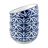 Mainstays Glazed Blue pattern Stoneware Dinnerware Set, 12-Pieces