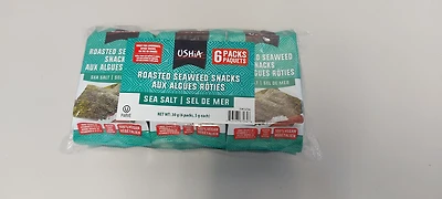 Ushia Sel de mer aux algues grillées de qualité supérieure, paquet de 6 30g Sel de mer aux algues grillées de qualité supérieure, paquet de 6