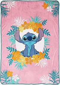 Lilo & Stitch Floral Tropical Couverture en Peluche
