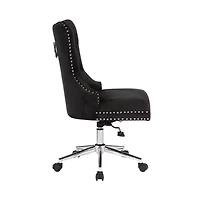 Champagne Office Chair in Black Velvet, Executive Chair, Computer Chair, Adjustable Office Chair, Vintage Office Chair, Swivel Office Chair for Home