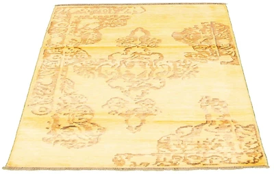 ECARPETGALLERY 4'7" x 6'8"  Overdyed Color Transition Hand-knotted Area Rug for Living Room, Dining Room and Bedroom in Yellow