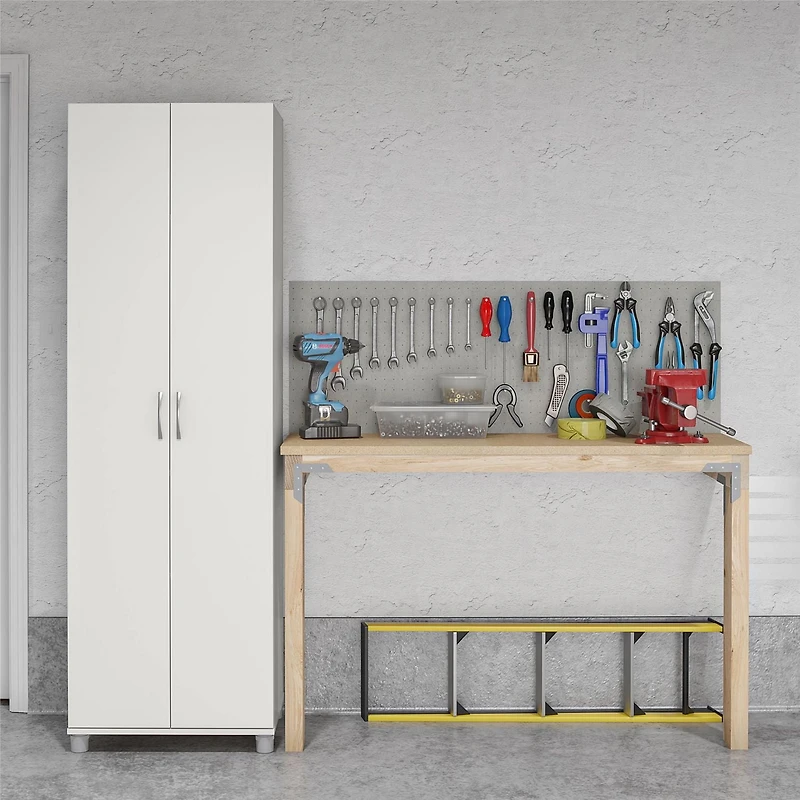 Systembuild Evolution Lory 24" Utility Storage Cabinet, White