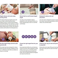 Philips Avent Natural Baby Bottle With Natural Response Nipple, Clear, 4oz, 3 pack, SCY900/03, Avent Natural Bottle Clear 4oz 3pk