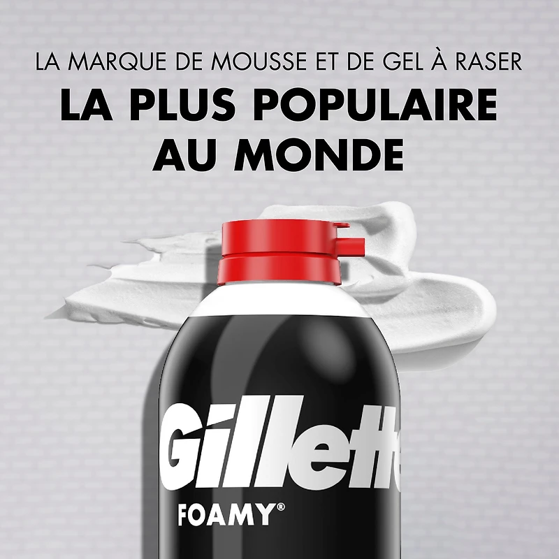 Mousse à raser pour hommes Gillette Foamy originale, parfum Original, 507g (14,9oz) 422G