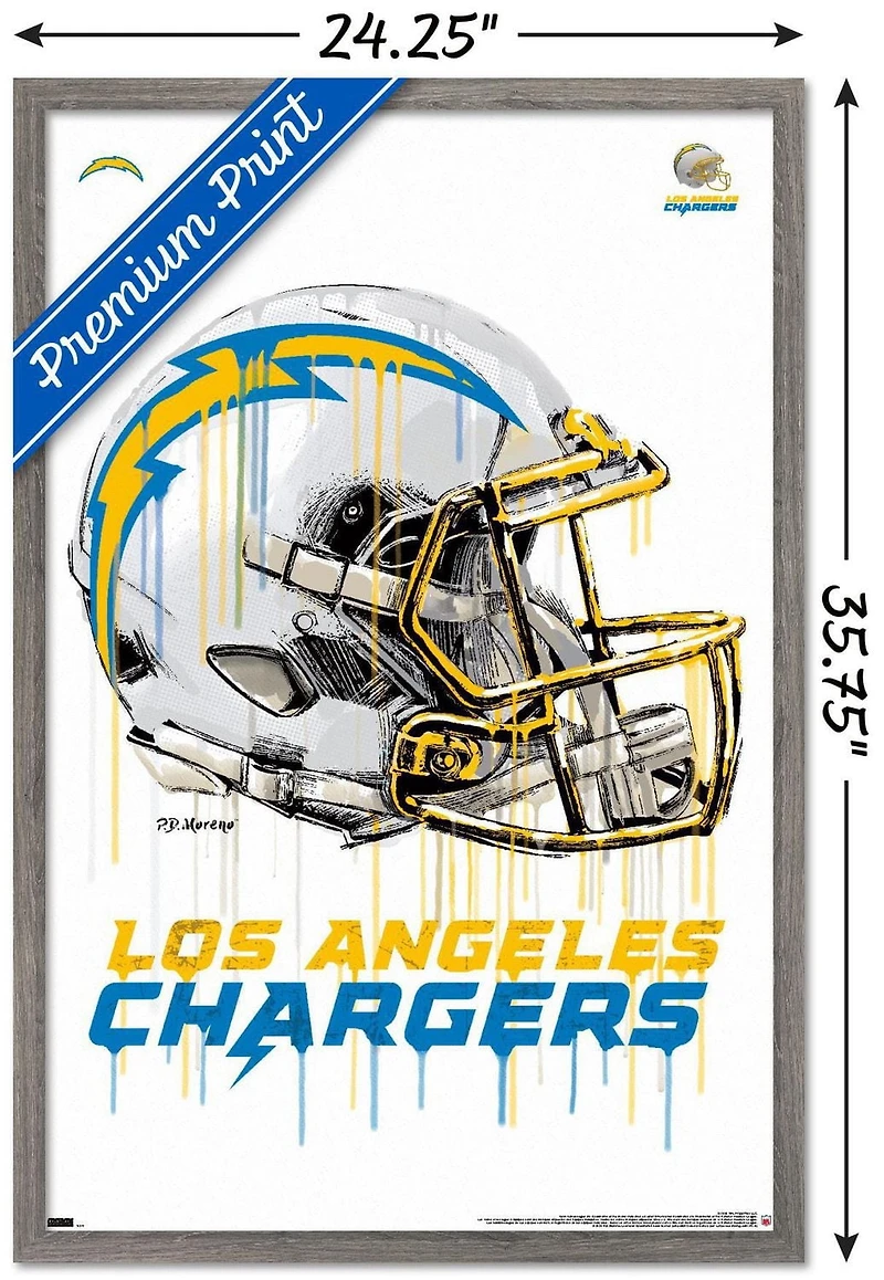 NFL Los Angeles Chargers - Drip Helmet 20 Wall Poster
