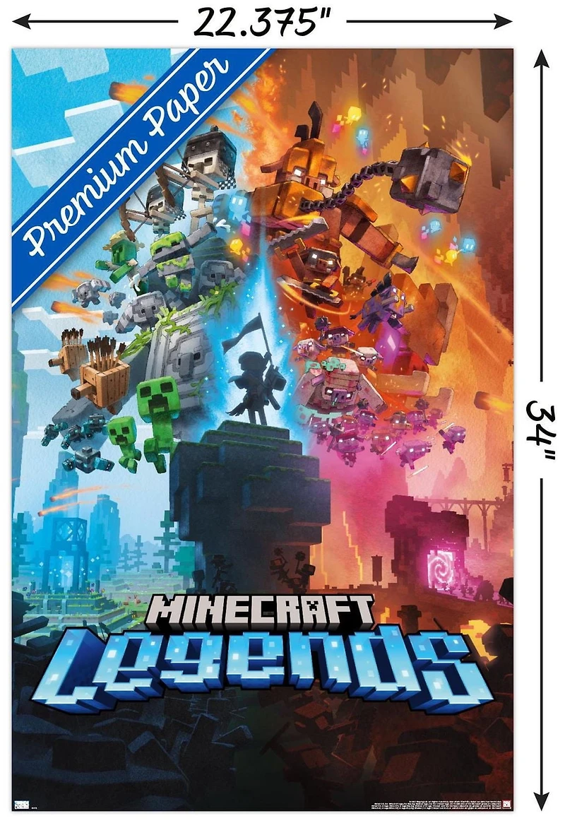 Minecraft: Legends - Key Art Wall Poster, 22.375" x 34"