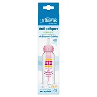 Dr. Brown’s Natural Flow Anti-Colic Options+ Narrow Sippy Bottle Starter Kit, 8oz/250mL, with Level 3 Medium-Fast Flow Nipple and 100% Silicone Soft Sippy Spout, 6m+, Pink