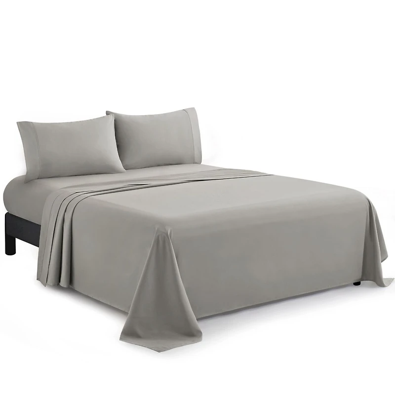 Literie Marina Decoration, 600 fils/cm², ultra douce, avec poche profonde, en coton percale à fibres longues, toutes saisons, couleur taupe